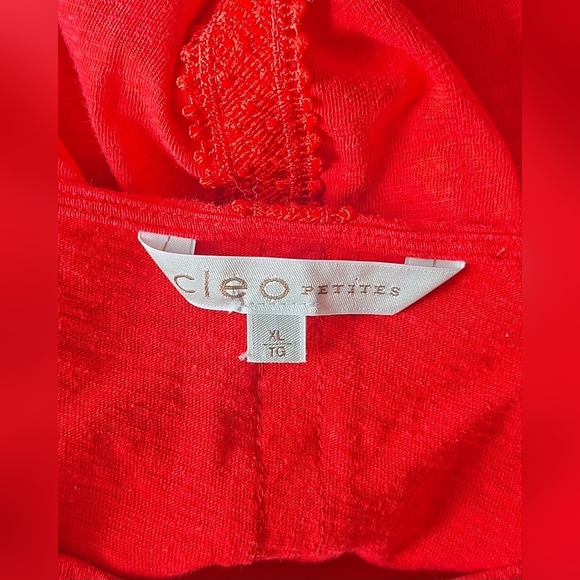 Cleo Petites Red Lace Sleeve Top XL - Picture 2 of 6